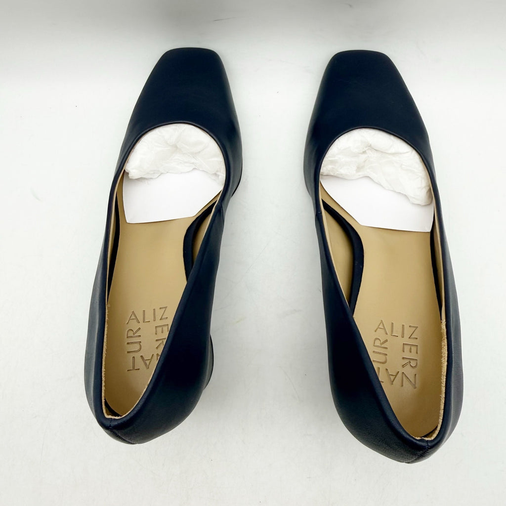 Naturalizer Womens Warner Pumps Size 7 WIDE EU 37.5 Navy Blue Heels Slip On NWOB