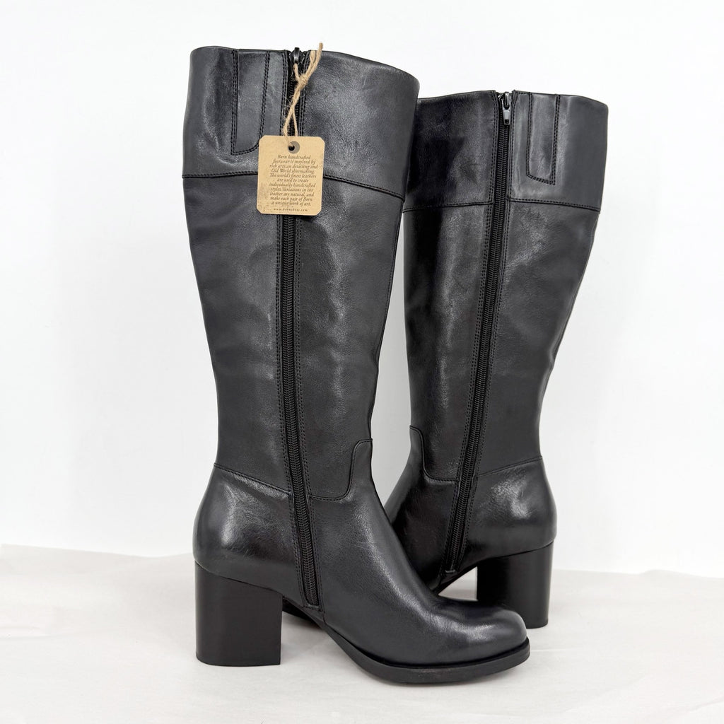 Born Womens Brandy Knee High Boots US 8 M EU 38.5 Black Leather NWT