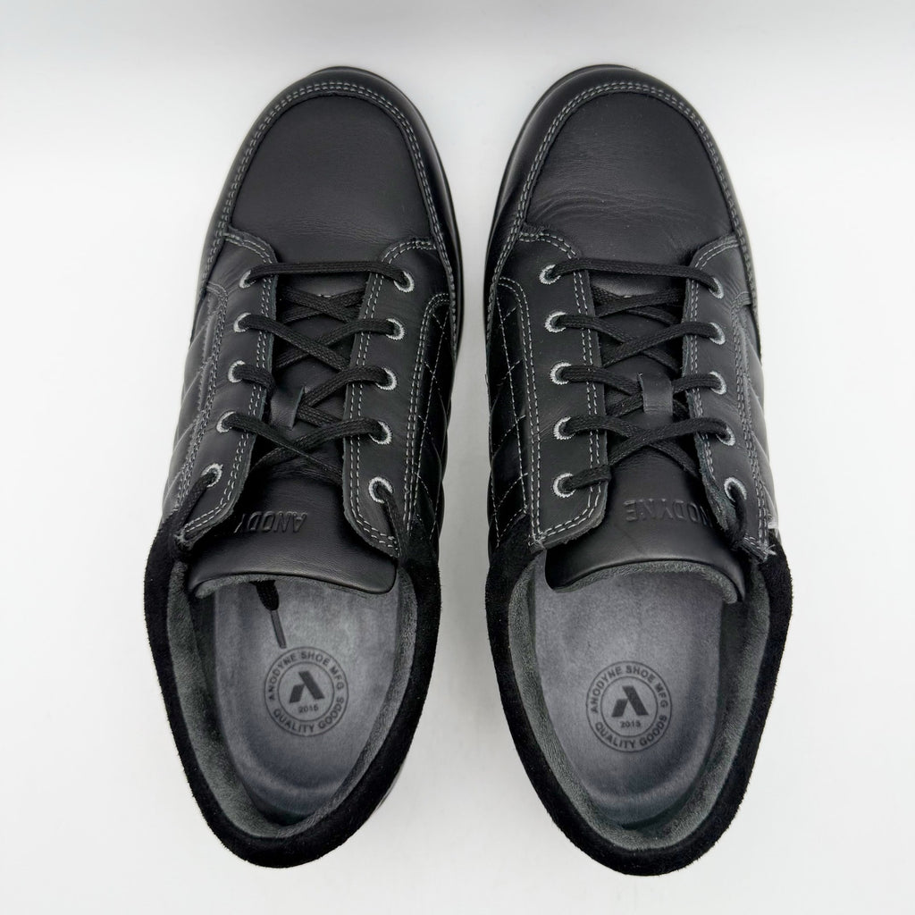 Anodyne Womens No. 75 Casual Sport Sneaker US 9.5 Wide EU 39.5 Black Leather