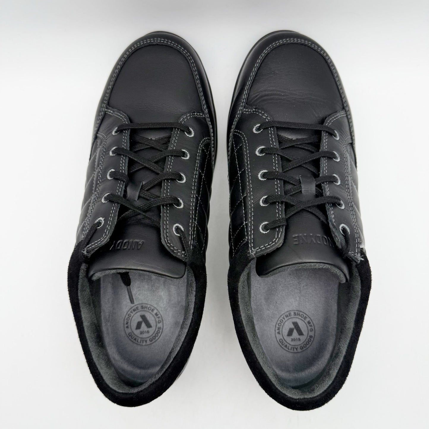 Anodyne Womens No. 75 Casual Sport Sneaker US 9.5 Wide EU 39.5 Black Leather