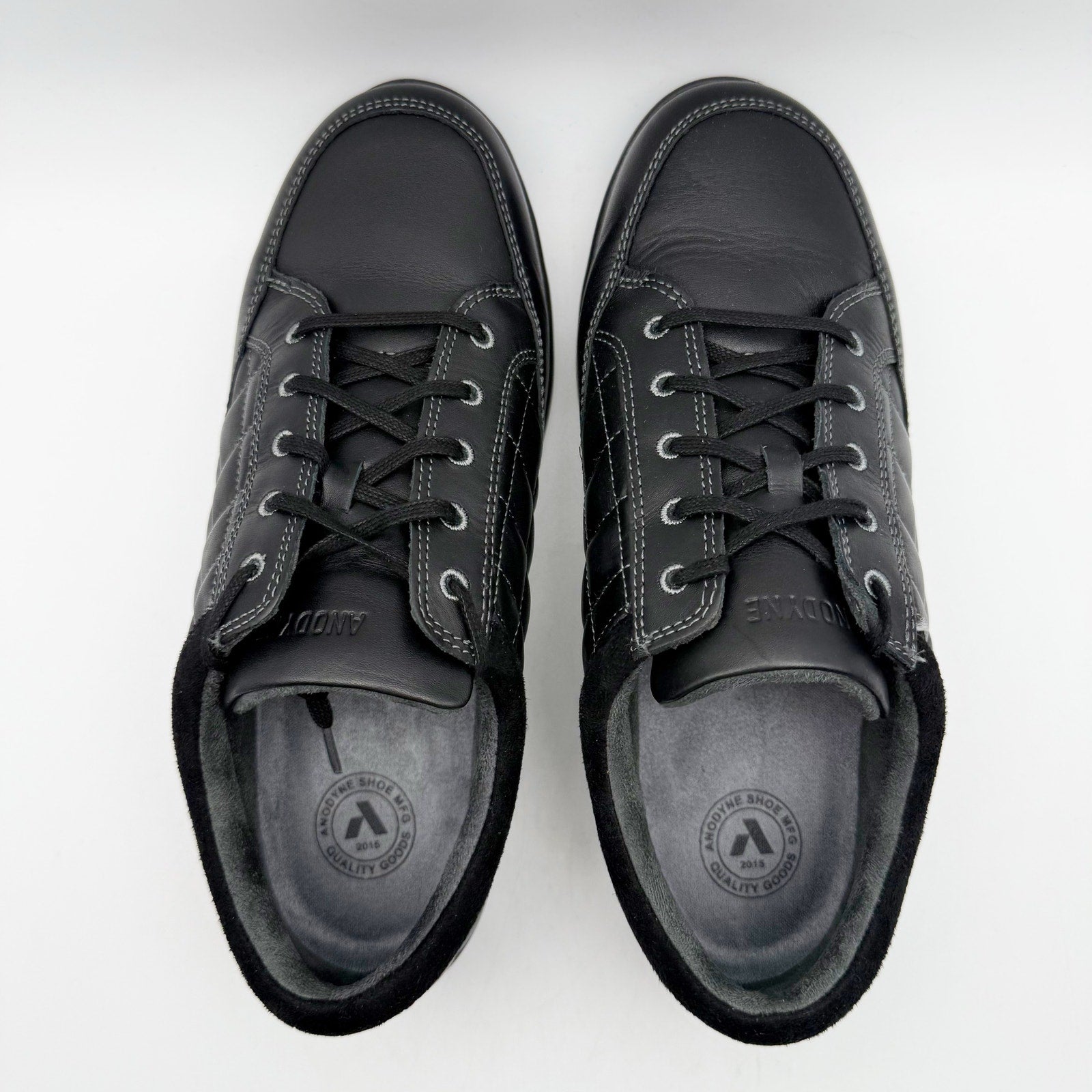 Anodyne Womens No. 75 Casual Sport Sneaker US 9.5 Wide EU 39.5 Black Leather