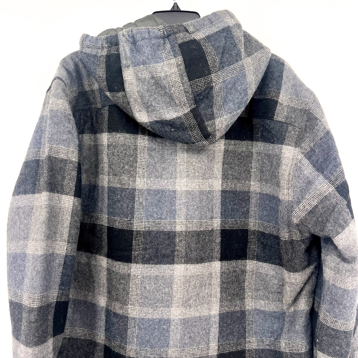 PRANA Men's Asgard Hooded Flannel Shirt Jacket XXL Gray Charcoal Plaid NWT