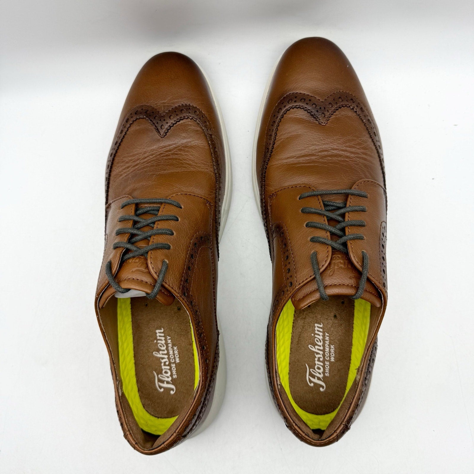 Florsheim Mens Flair Steel Toe Work Oxford Shoes US 10 M Brown Leather NWOB