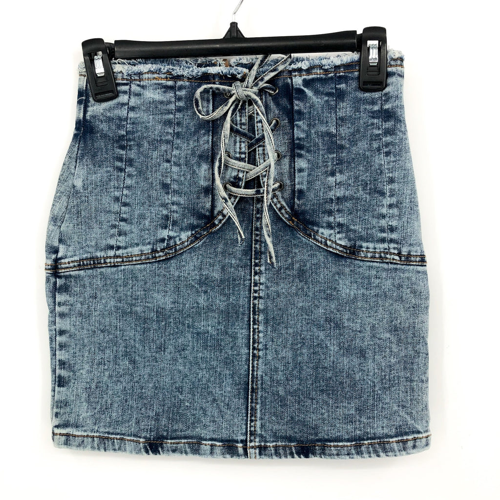 BARDOT Girls Corset Denim Skirt US 18 XXL Blue Acid Wash Cotton NWT