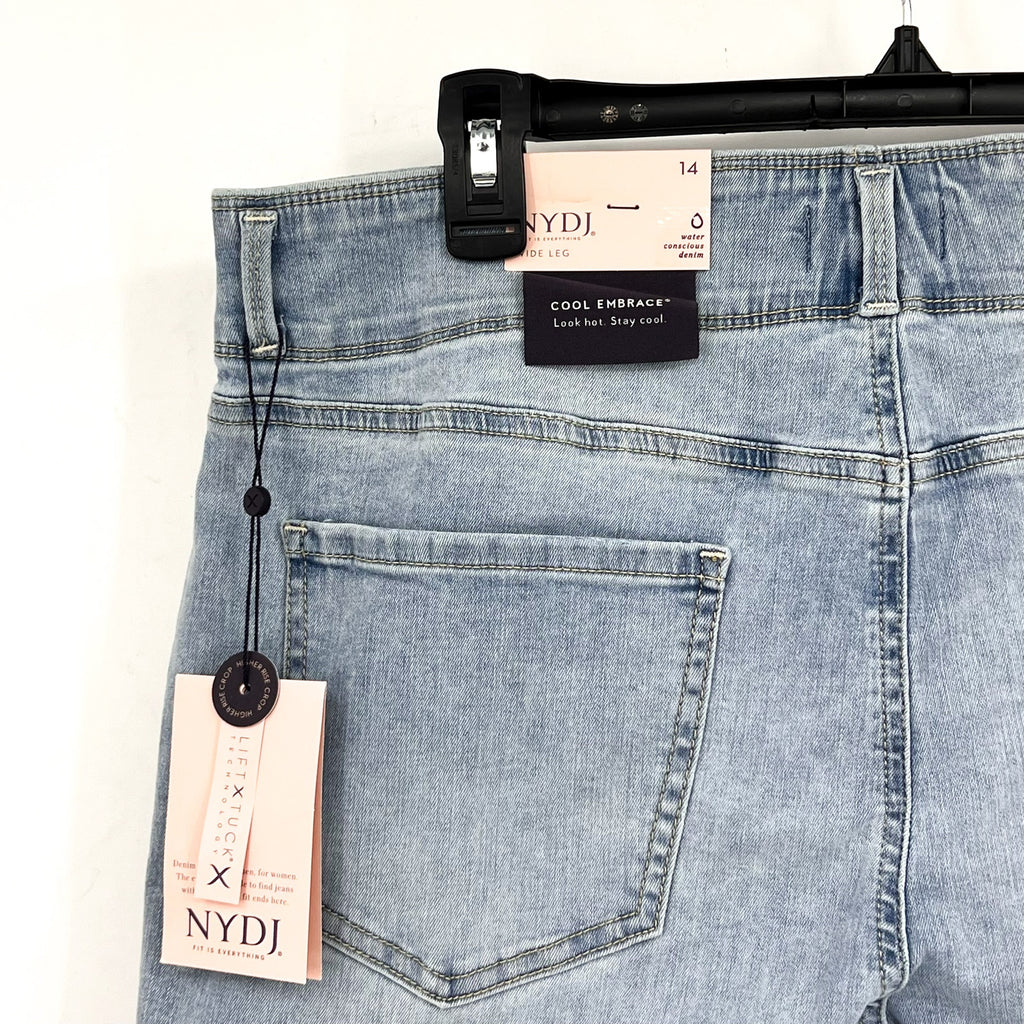 NYDJ Womens Major Wide Leg Capri Jeans Size 14 Daybreak Light Blue NWT