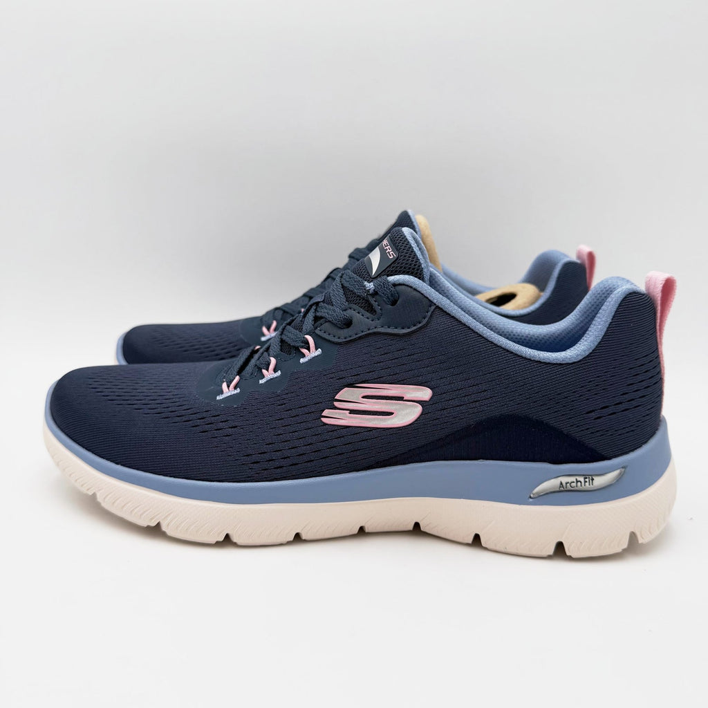 Skechers Womens Arch Fit Summits Daily Flow Casual Sneakers Size 9 Navy Blue NIB