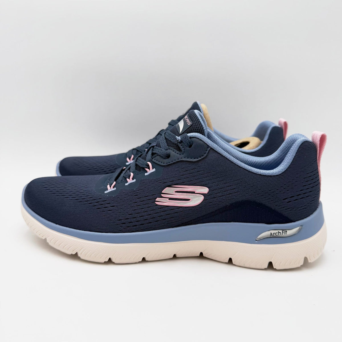 Skechers Womens Arch Fit Summits Daily Flow Casual Sneakers Size 9 Navy Blue NIB