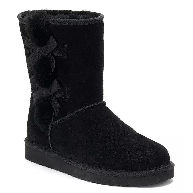 Koolaburra by UGG Womens Victoria Short Winter Boots US 5 EU 36 Black Suede NIB