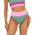 BEACH RIOT Women's Emmy Bikini Bottom Large Green Sage Bloom Colorblock NWT