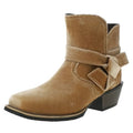 Justin Boots Womens Elana Ankle Bootie Size 7 B Brown Velvet NWOB