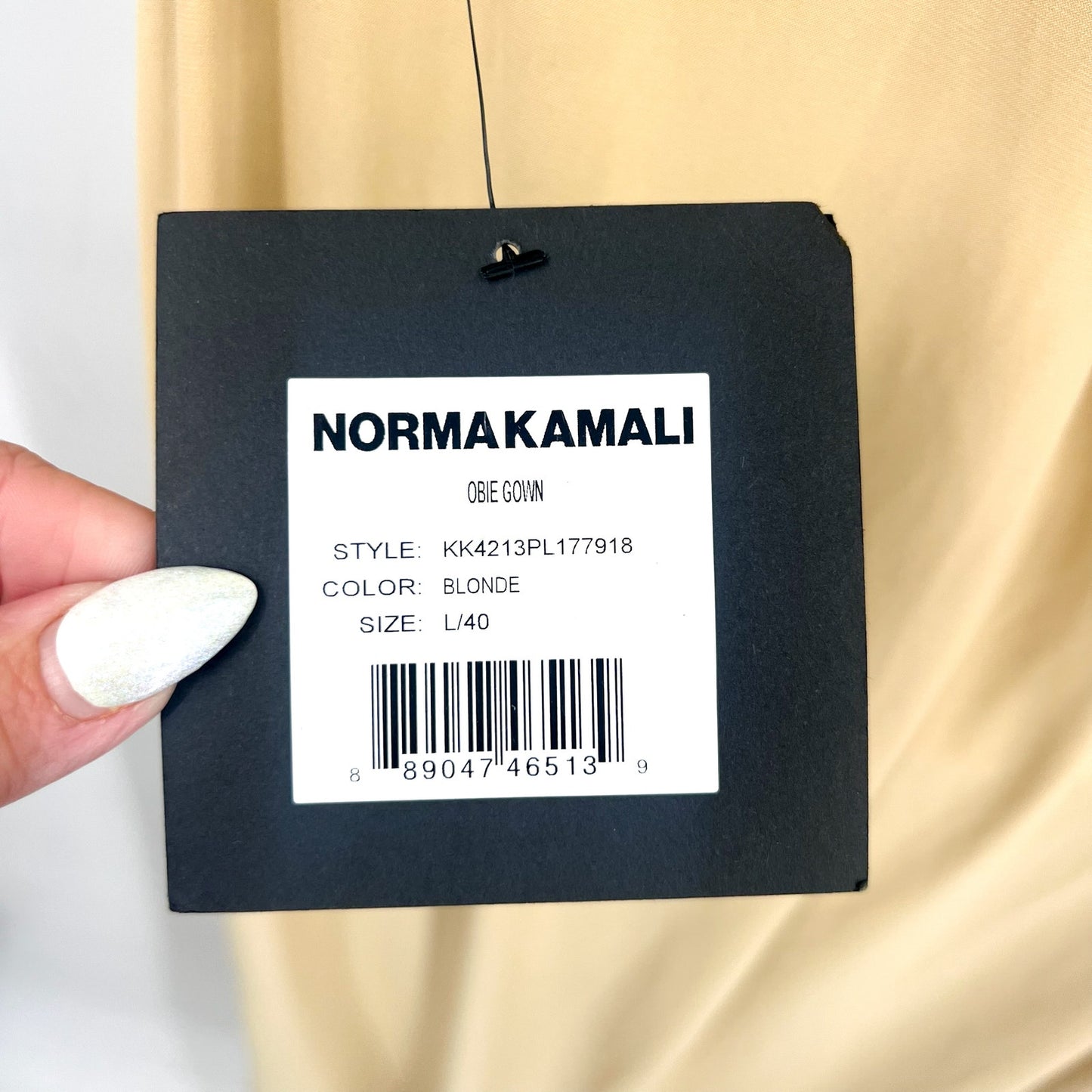 NORMA KAMALI Women's Obie Maxi Dress Large 40 Gold Blonde Stretch-jersey NWT