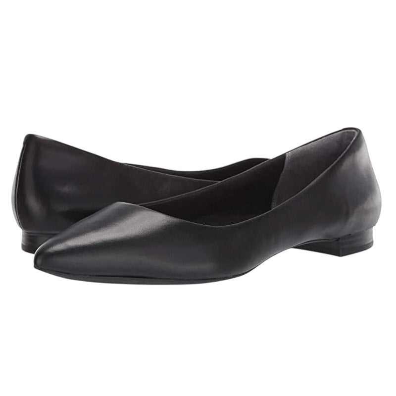 Rockport Womens Total Motion Adelyn Ballet Flats US 6.5 Wide Black Leather NIB