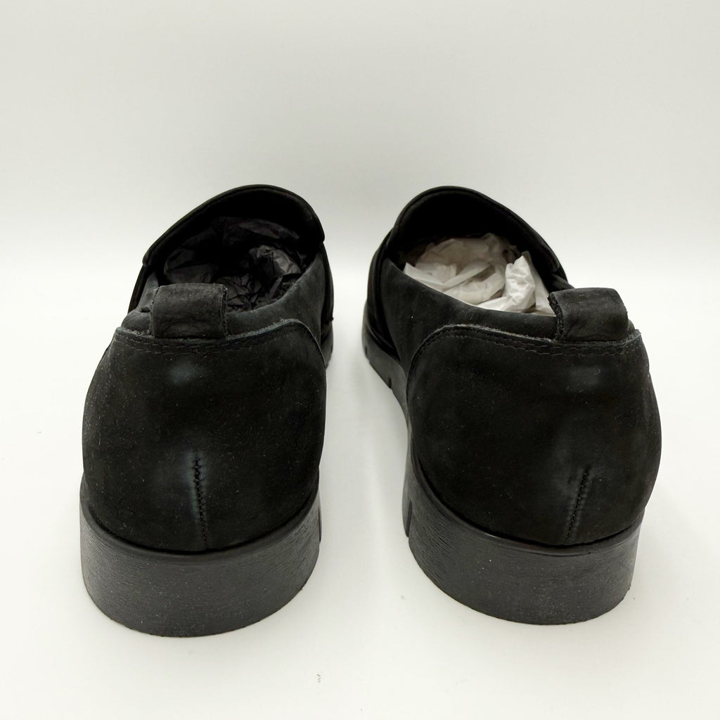 Rockport Womens Ramone Loafers Size 10.5 Wide Black Suede Leather NWOB