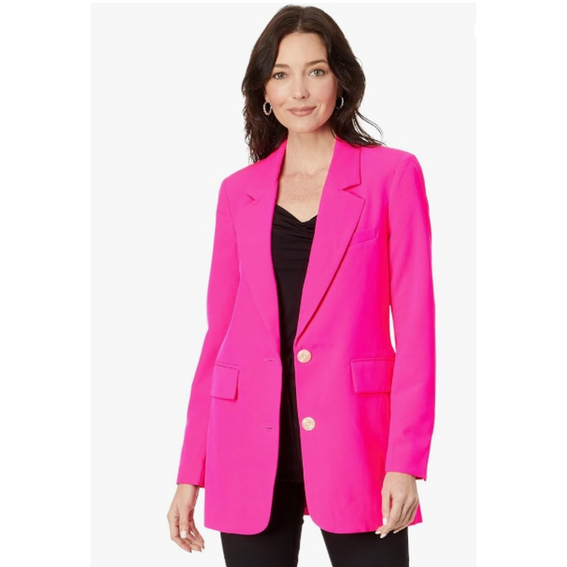 VINCE CAMUTO Womens Garden Romance Blazer Size 4 Hot Pink Jacket NWT