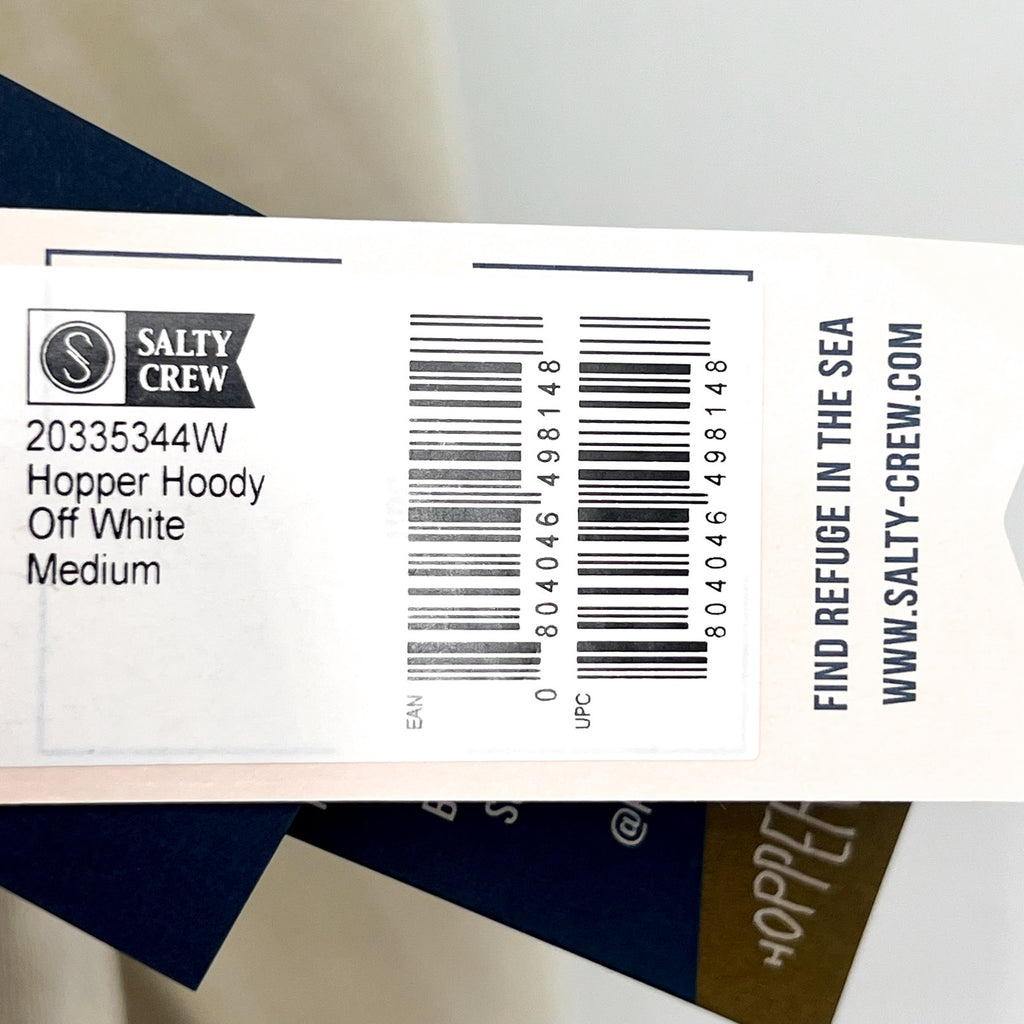 SALTY CREW Women's Salty Crew Hopper Crew Hoodie Medium Off White Sweatshirt NWT