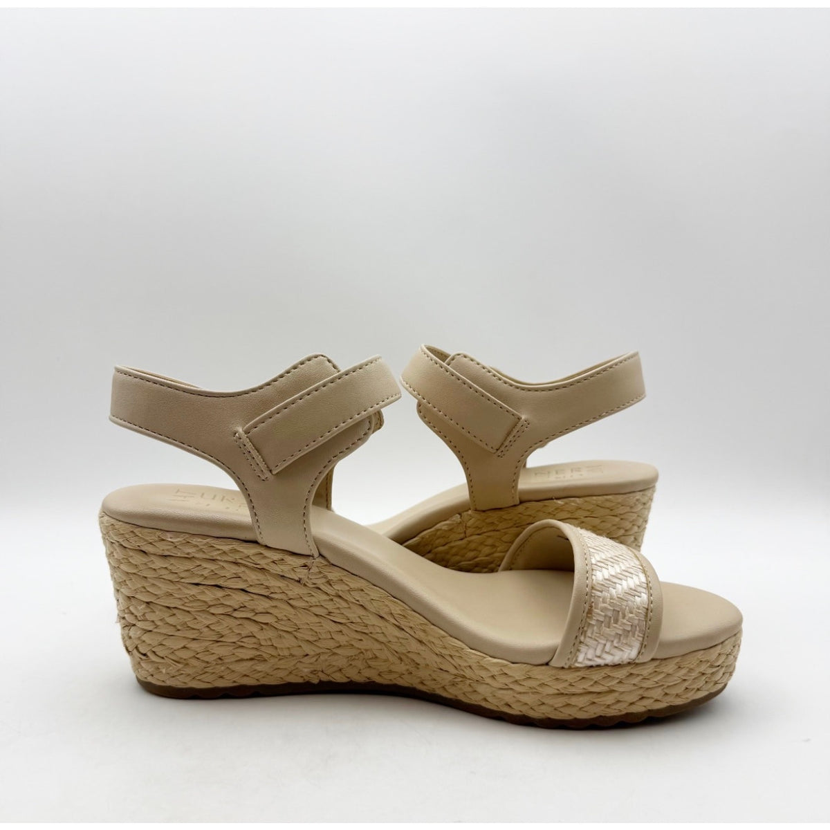 Naturalizer Women's Stella 2 Espadrille Wedge Sandals Size 8 M Beige Leather NIB
