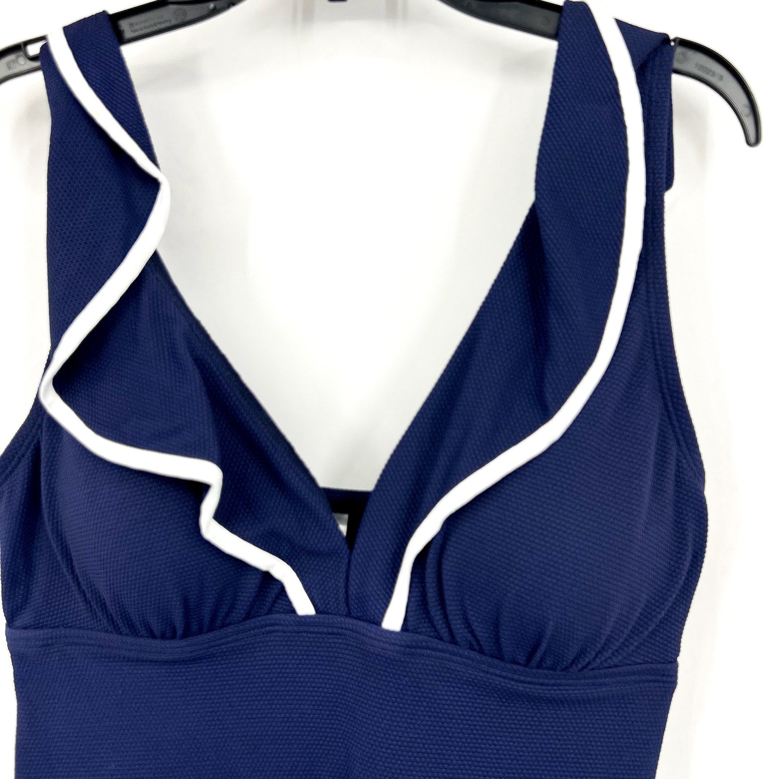 TOMMY BAHAMA Women's Island Cays Cabana Tankini Top XS Navy Blue Ruffle NWT