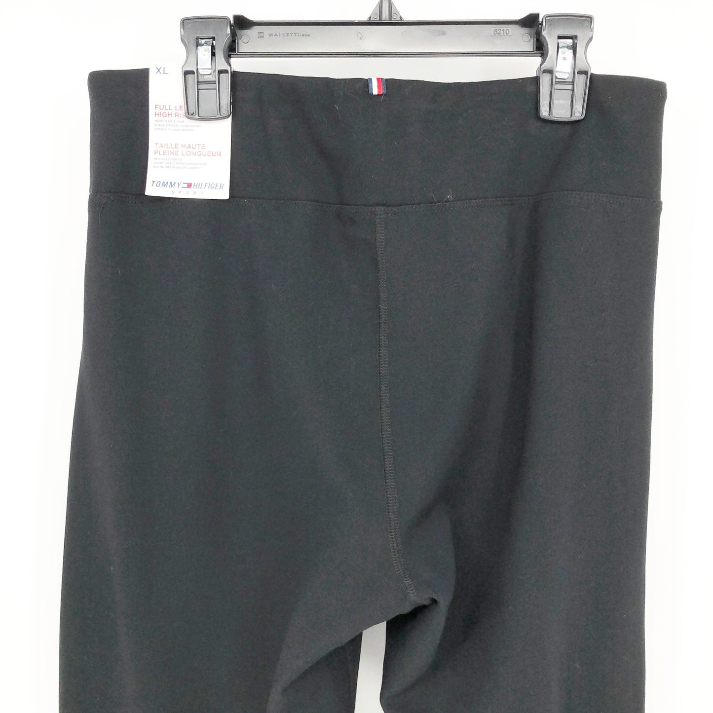 TOMMY HILFIGER SPORT Womens Athletic Leggings US XL Black High-Rise NWT