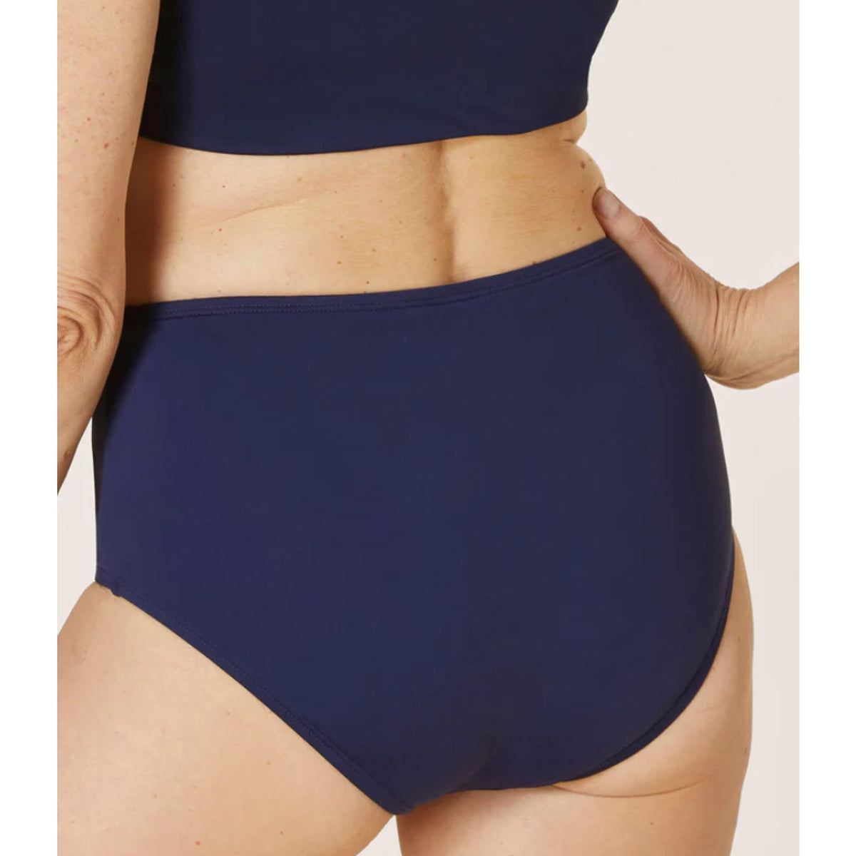 ANDIE SWIM High Waisted Bottom XS Navy Blue Full Coverage Swimsuit NWT