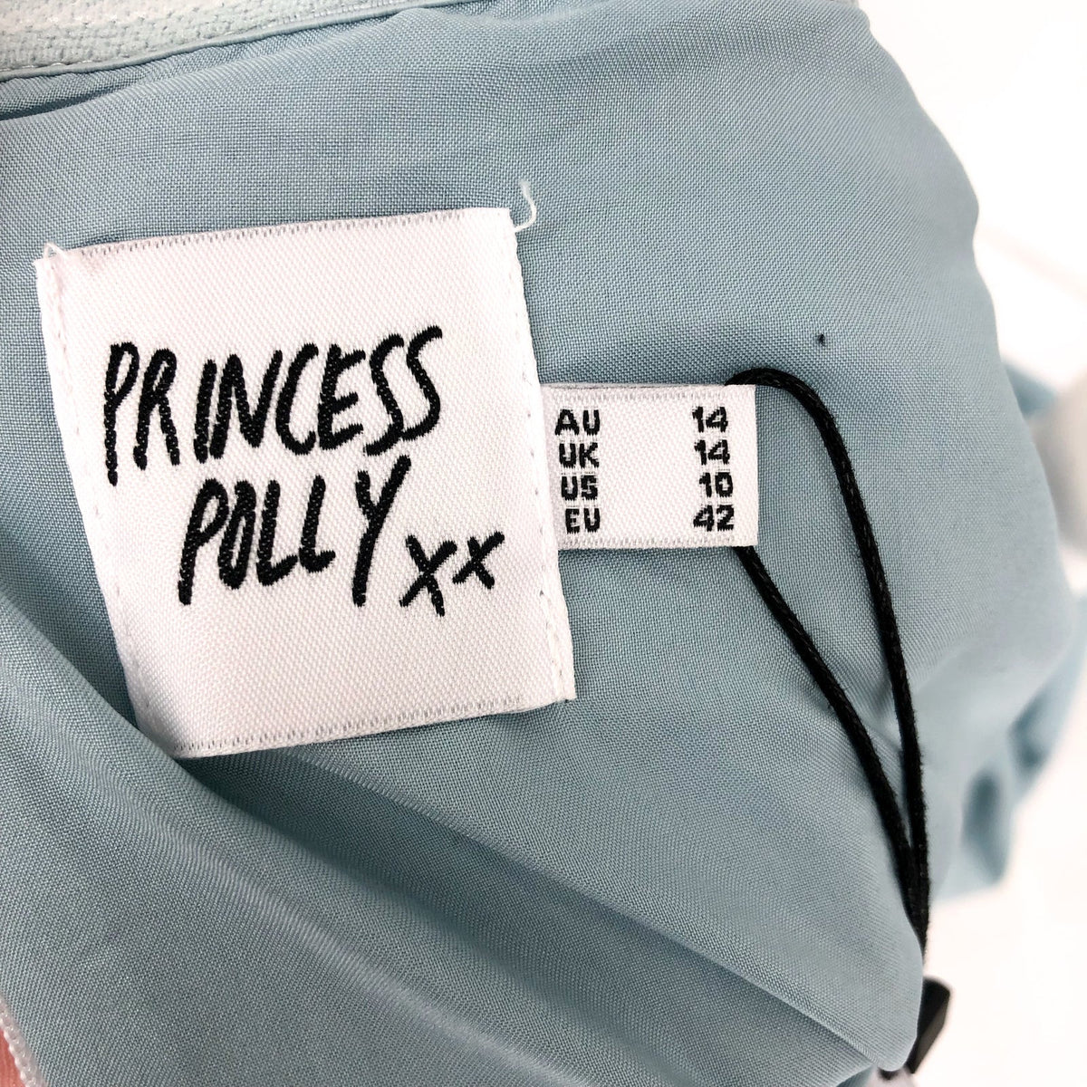 PRINCESS POLLY Women's Ramie Strapless Mini Dress Size 10 Blue Floral NWT