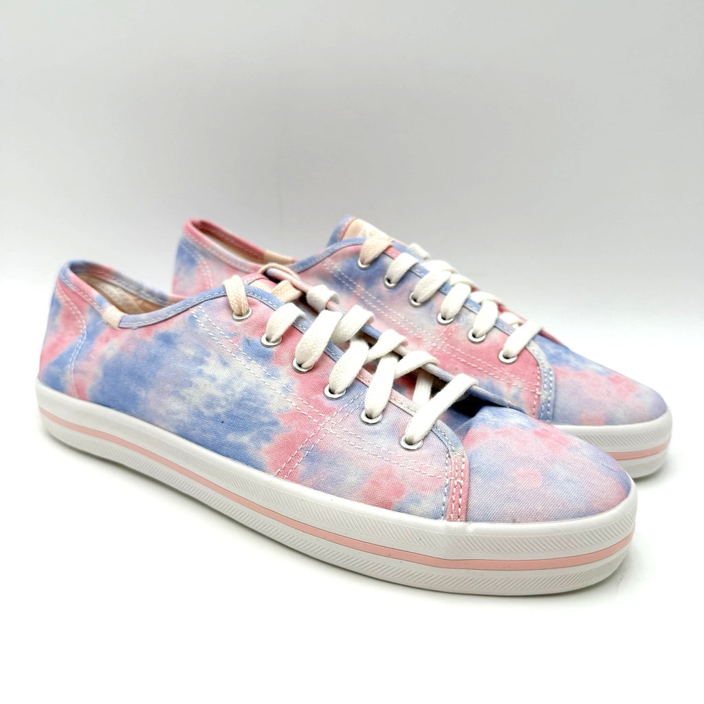 Keds Womens Kickstart Low Sneakers Size 8 Tie Dye Pink Blue Canvas NWOB