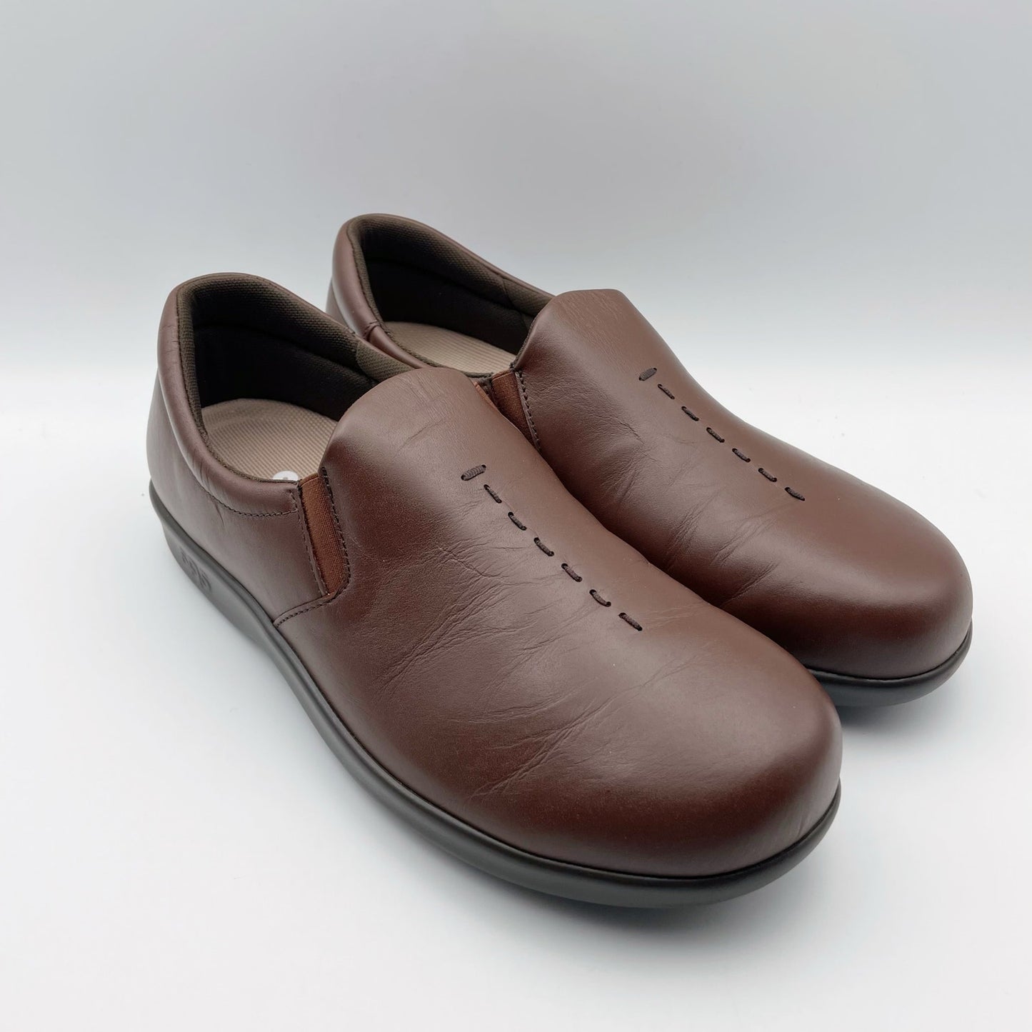 SAS Women's Viva Slip On Comfort Loafer US 7.5 WIDE EU 38 Brown Leather