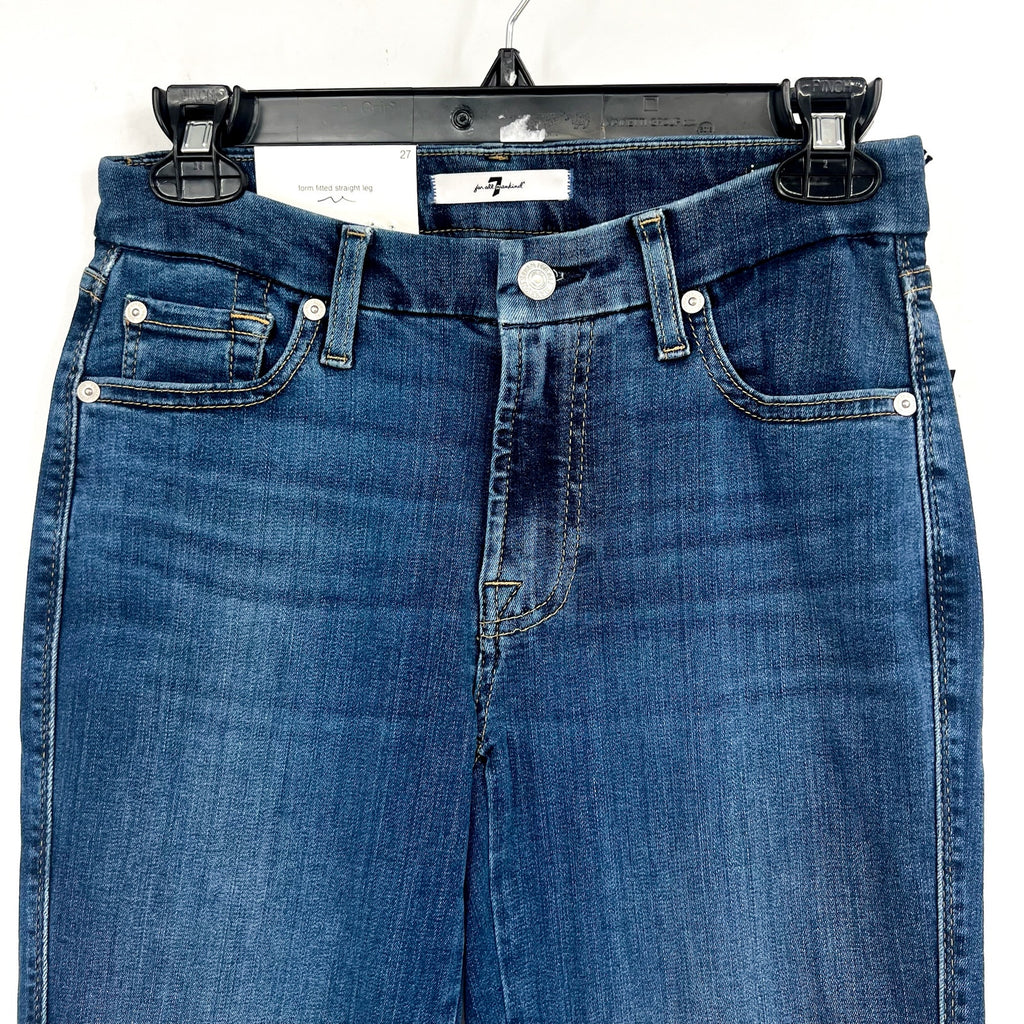 7 FOR ALL MANKIND Womens Kimmie Straight Slim Jeans Size 27 Blue Love Story NWT