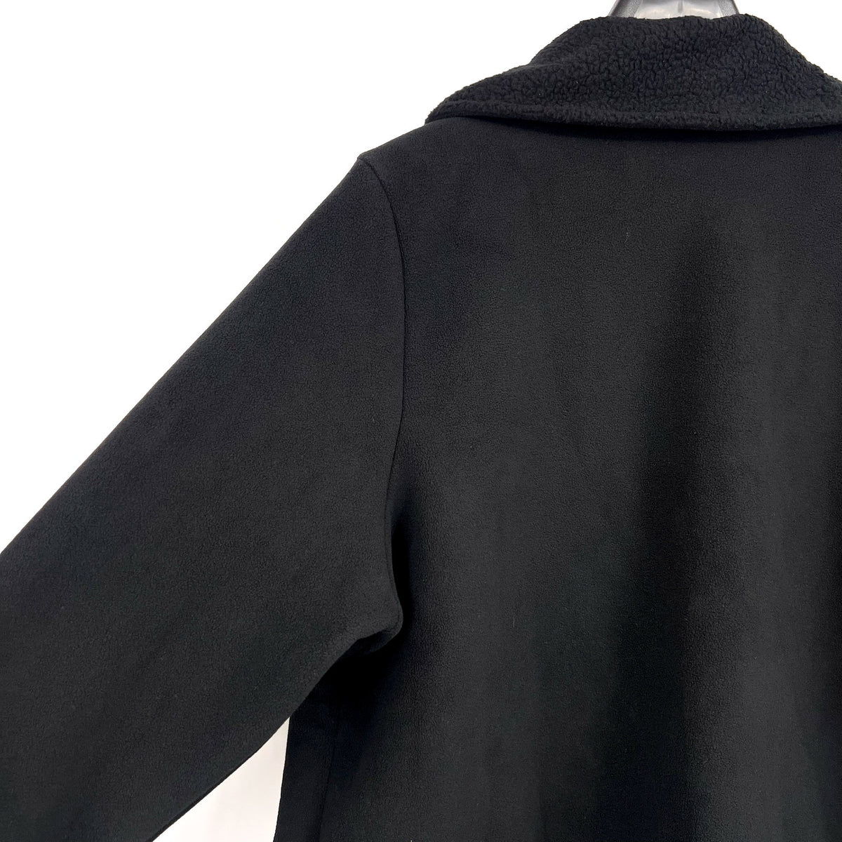 DENIM & CO. Women's Fleece Bonded Sherpa Jacket 2X Black NWOT