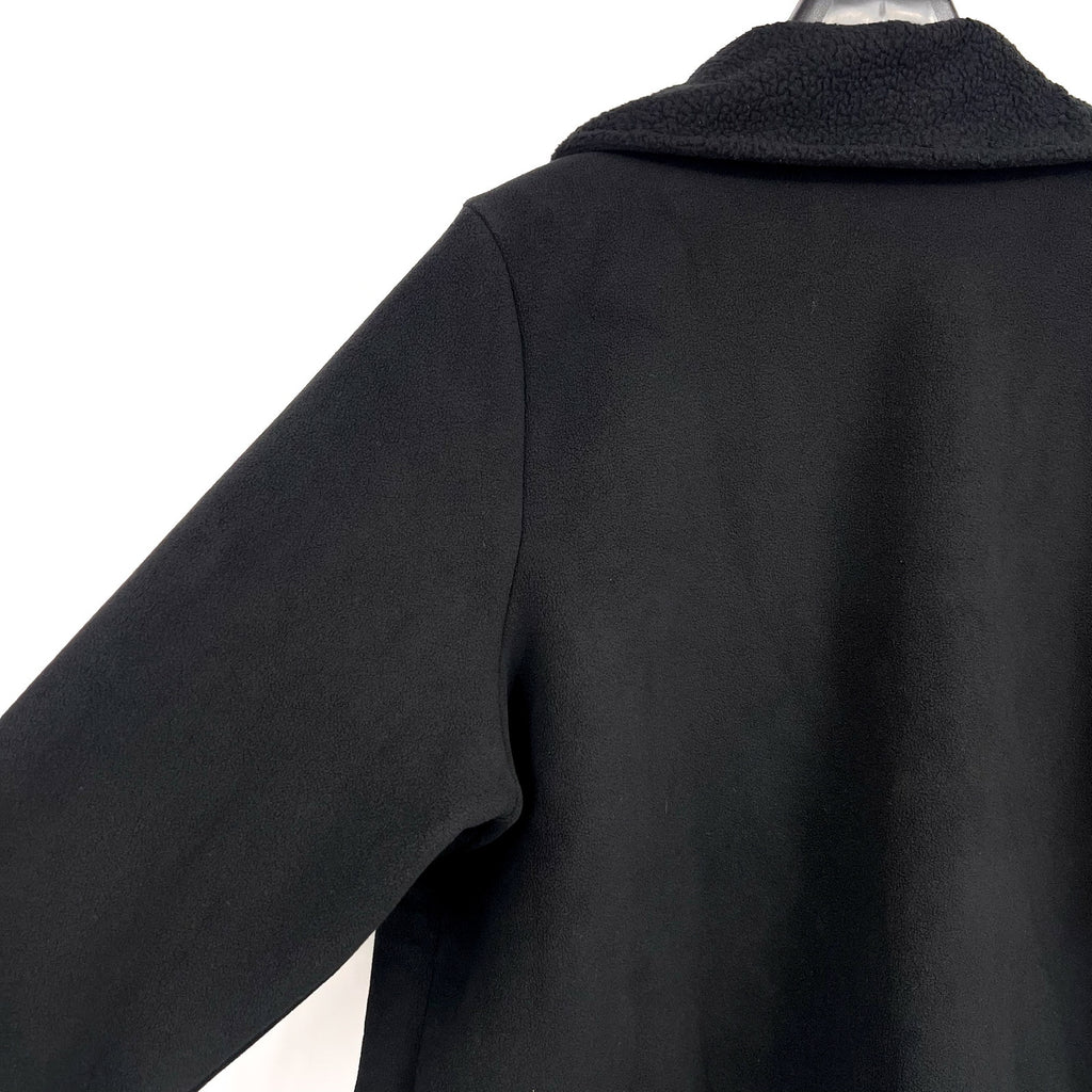 DENIM & CO. Women's Fleece Bonded Sherpa Jacket 2X Black NWOT