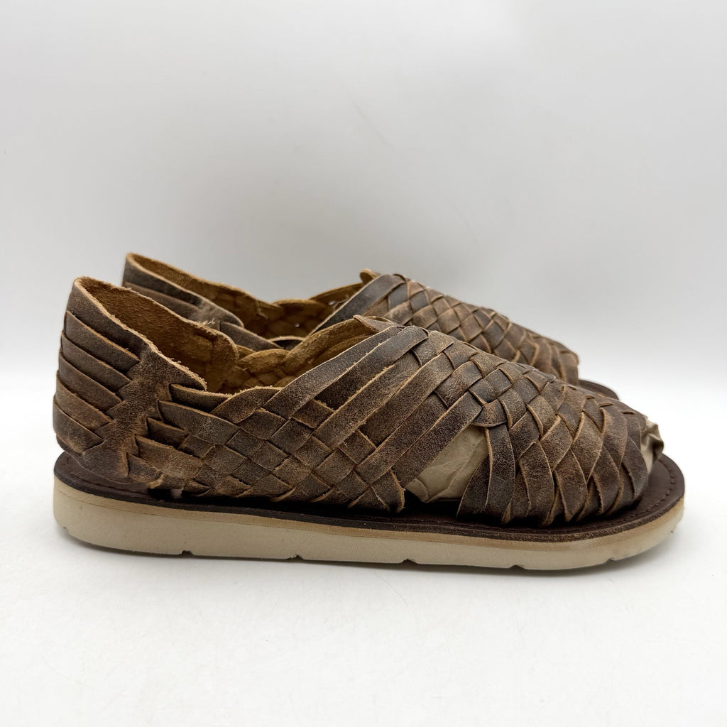 Brand X Womens Huarache Sandals US 8.5 Dark Brown Leather Woven NWOB