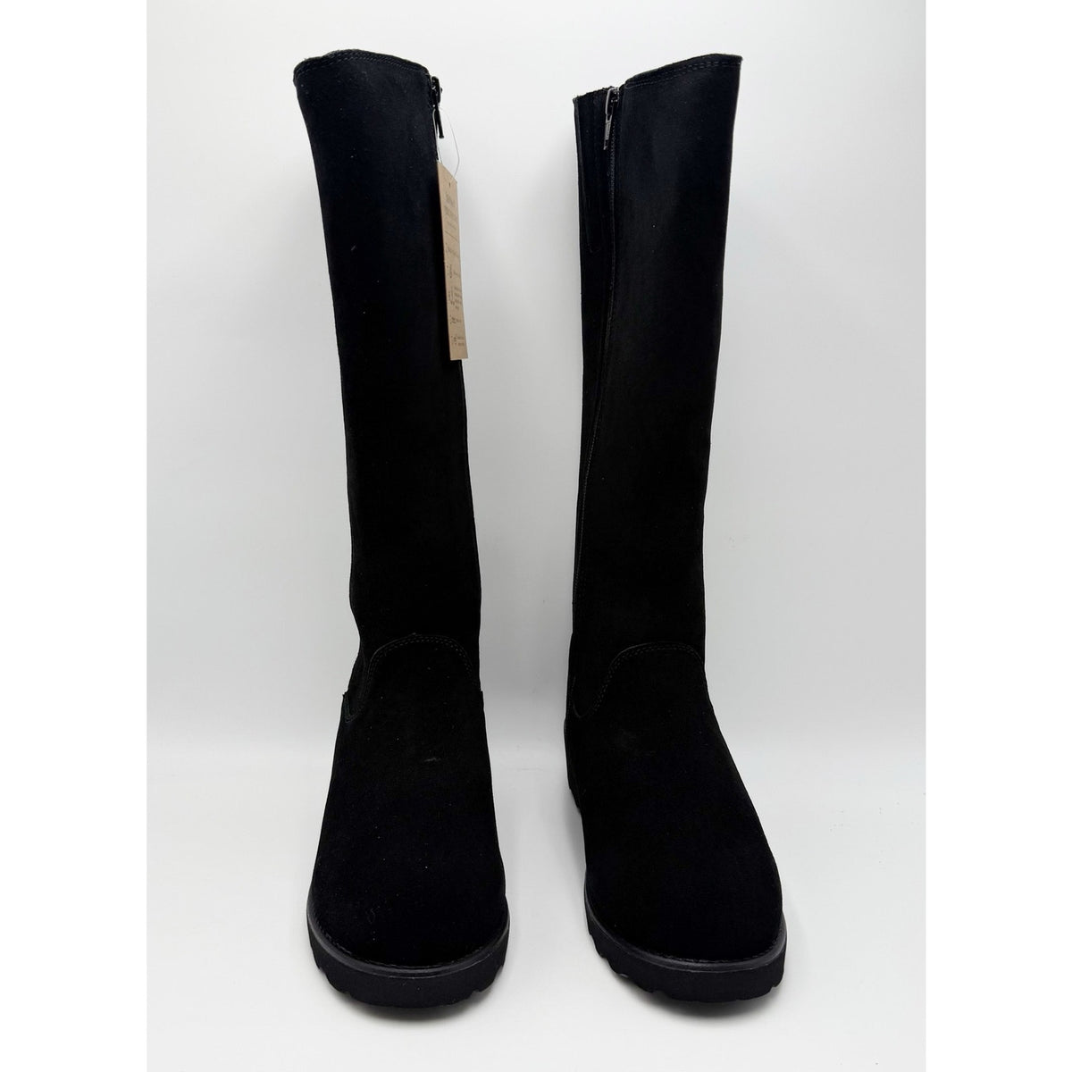Bearpaw Womens Audrina Knee High Boots Size 6 Black Suede Water Repellent NIB