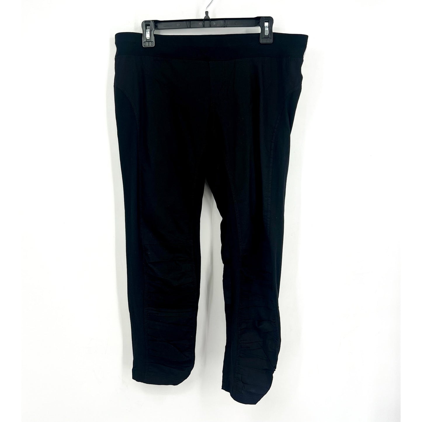 XCVI WEARABLES Women's Jetter Crop Leggings Large Black Ruched Stretch NWT