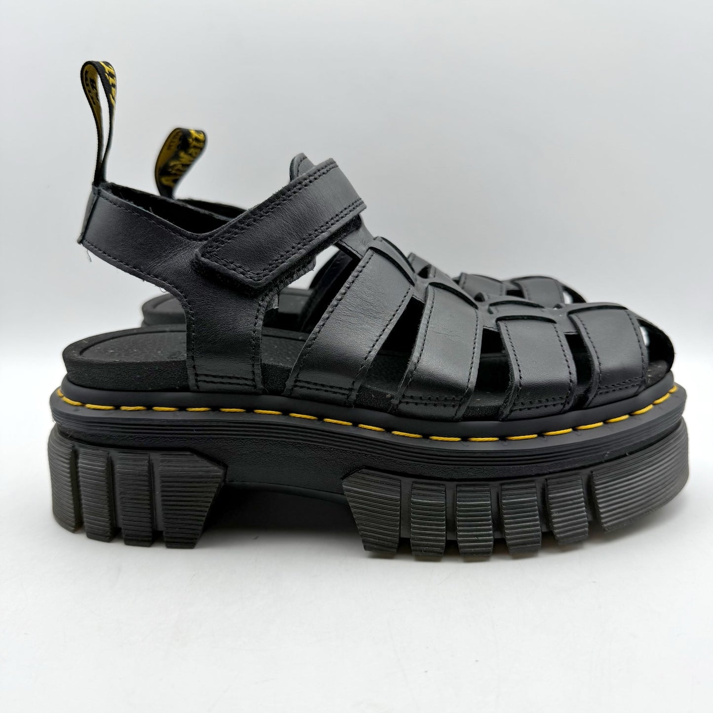 Dr. Martens Womens Ricki Fisherman Platform Sandals EU 38 US 7 Black Leather NIB
