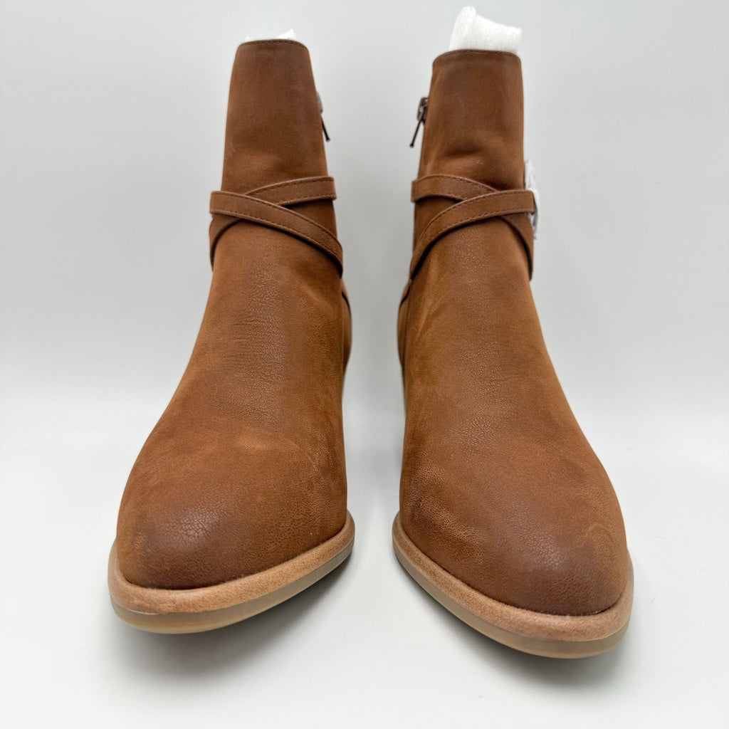 MIA Womens Santina Western Ankle Boots US 9.5 Brown Suede NWOB
