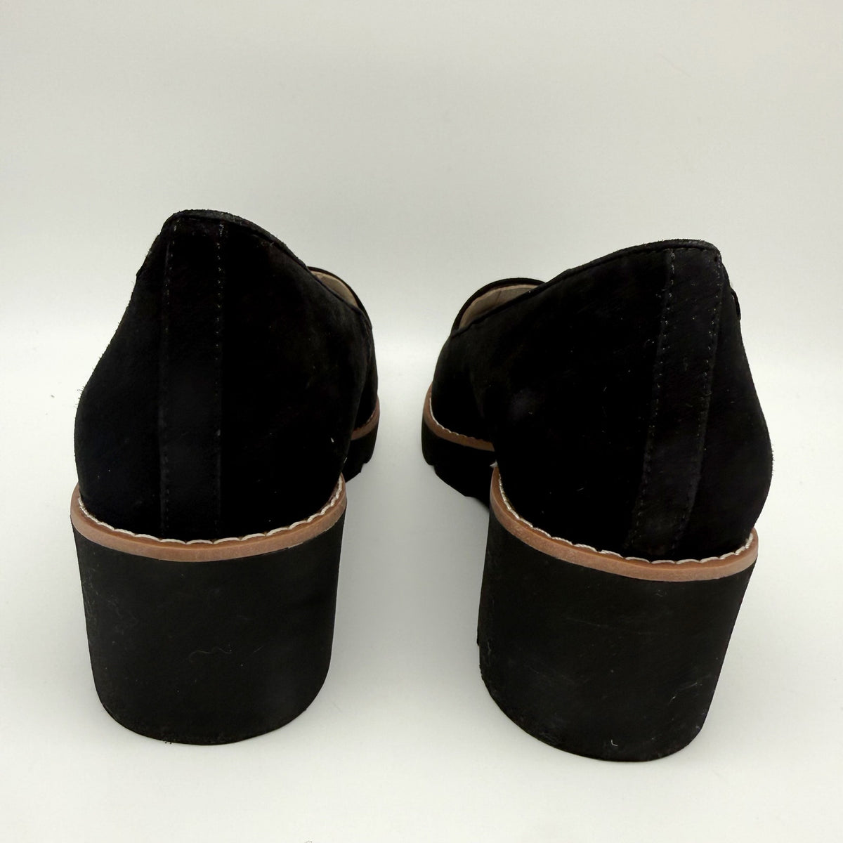Vionic Womens Willa Wedge Loafers Size 9 M EU 40 Black Suede Slip On NIB