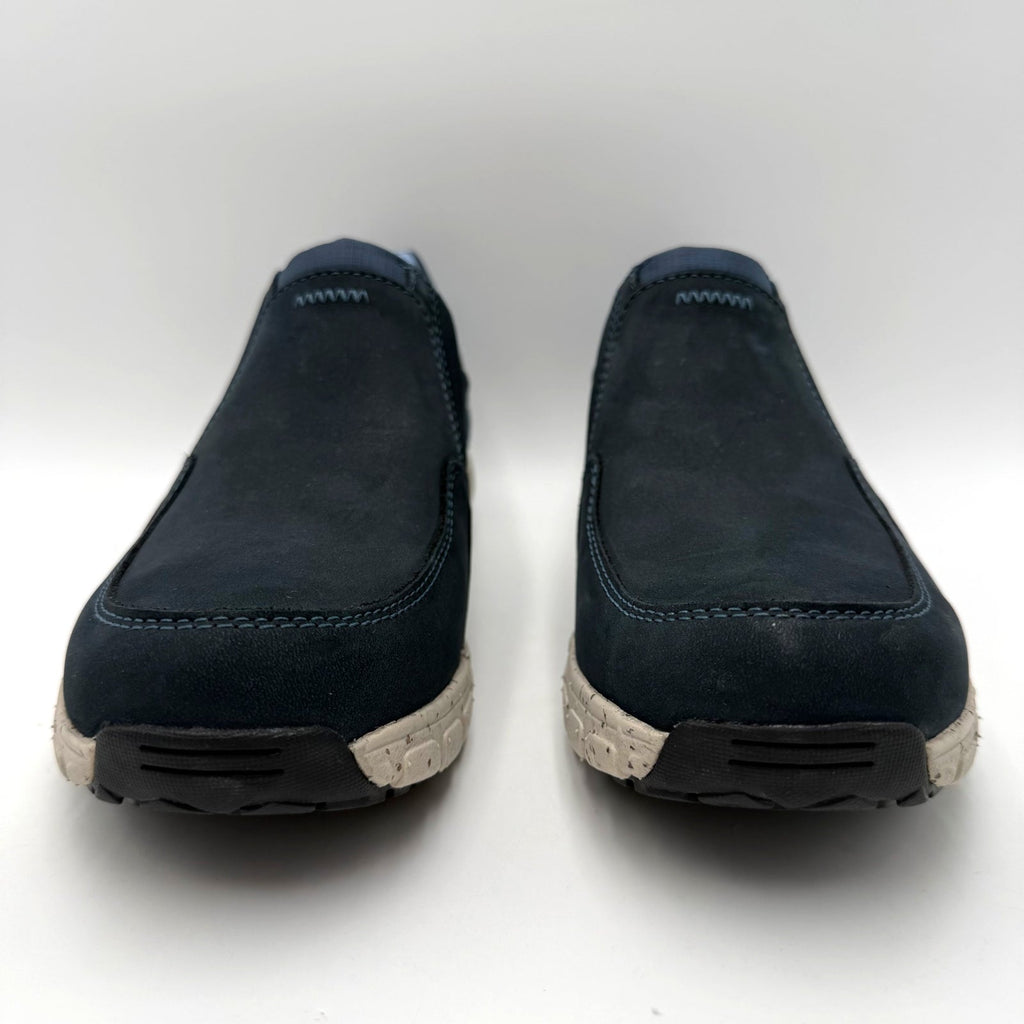 Clarks Womens Wave Plateau AP Sneakers Size 7.5 Wide EU 38 Navy Blue Nubuck NIB