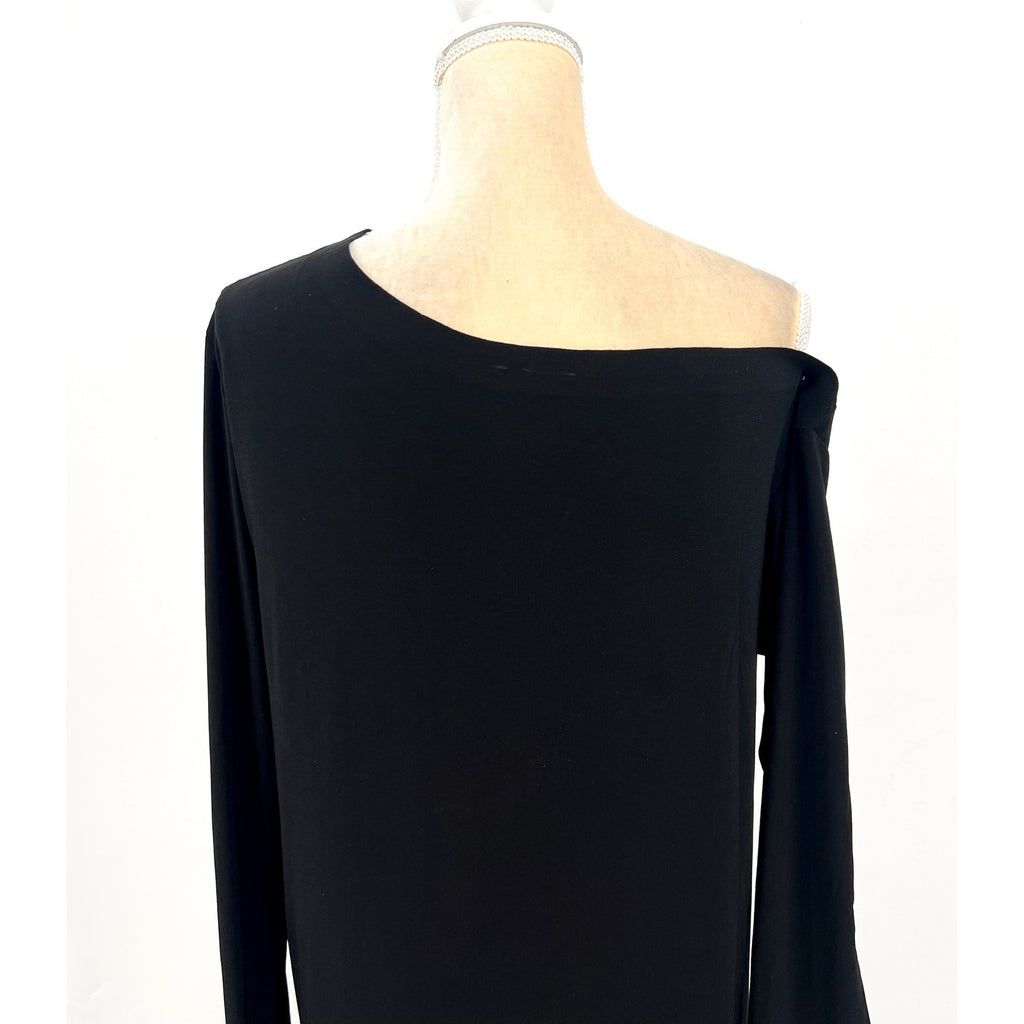 NORMA KAMALI Women's Drop Shoulder Dress Medium FR 38 Black Long Sleeve NWT