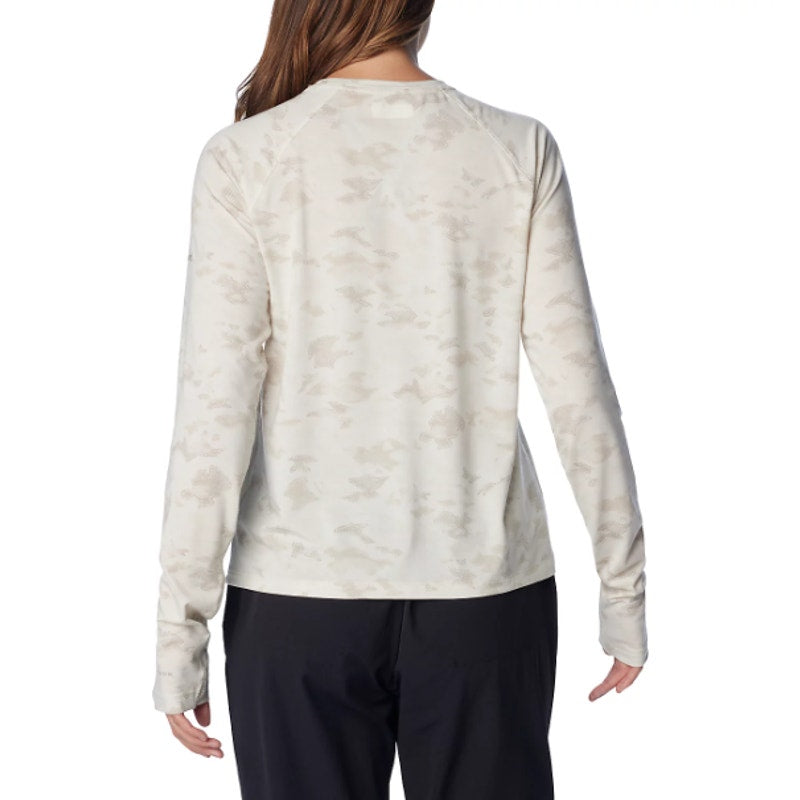 COLUMBIA Womens PFG Uncharted Knit Long Sleeve Shirt XL Stone Grey Cream NWT