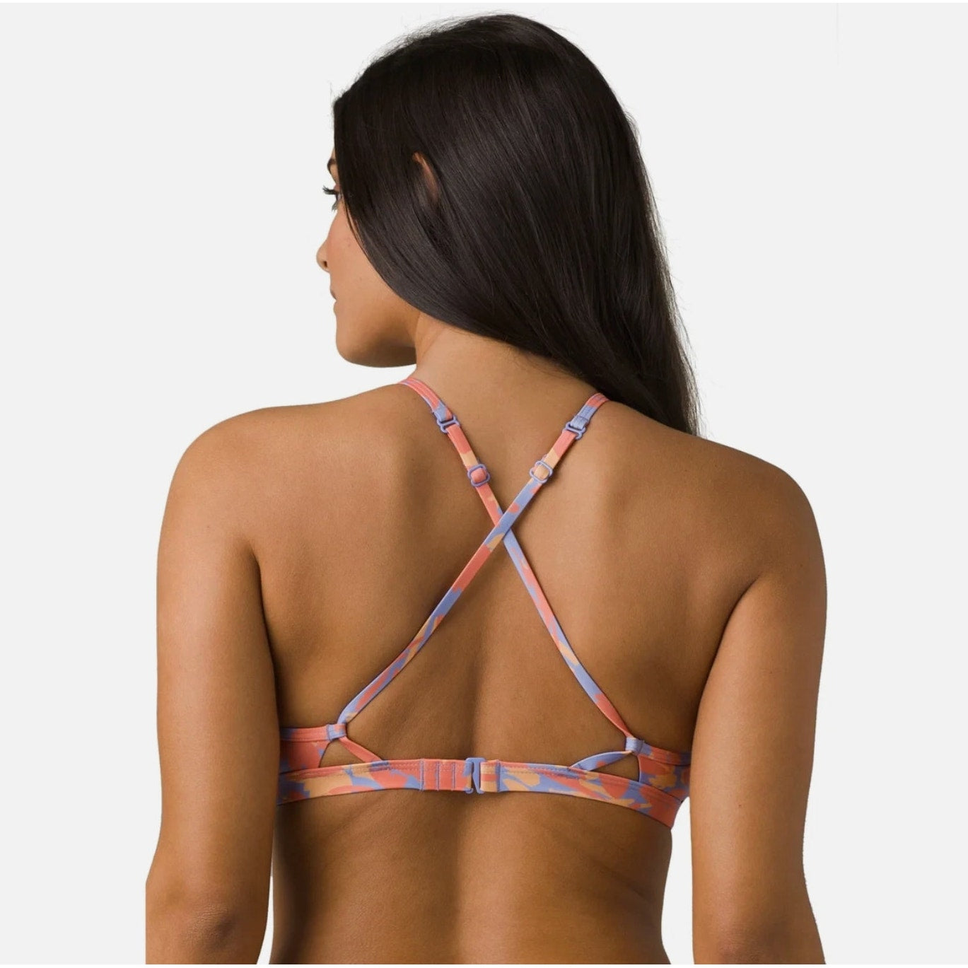 PRANA Women's Taranto Bikini Top XL Gold Baja Stripe Halter Swim NWT