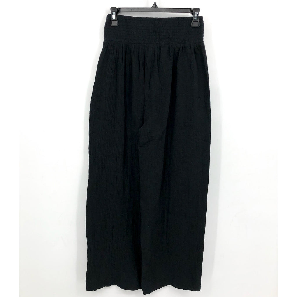 SEAFOLLY Womens Double Cloth Shirring Pants XS Black Pull-On Cover Up Casual NWT