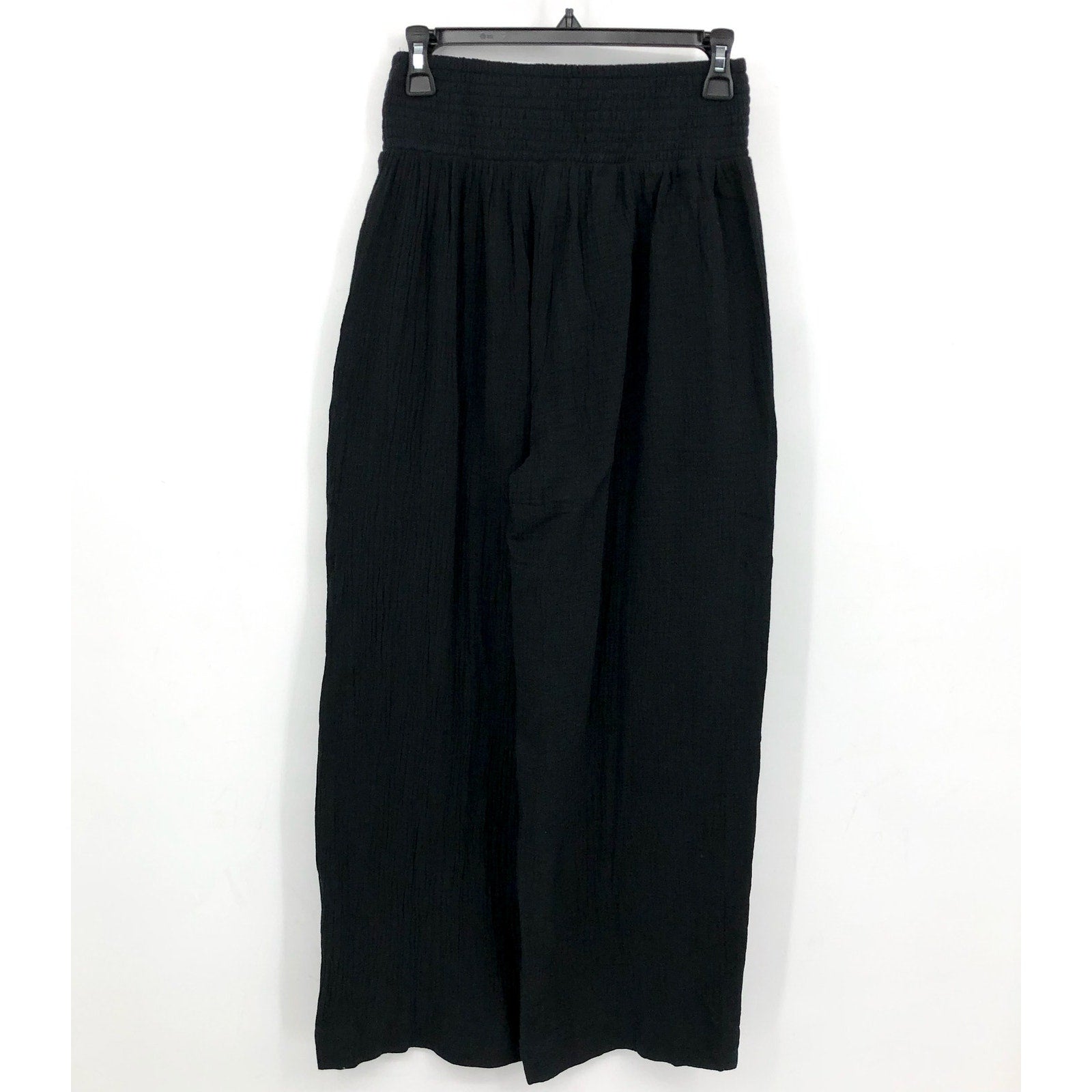 SEAFOLLY Womens Double Cloth Shirring Pants XS Black Pull-On Cover Up Casual NWT