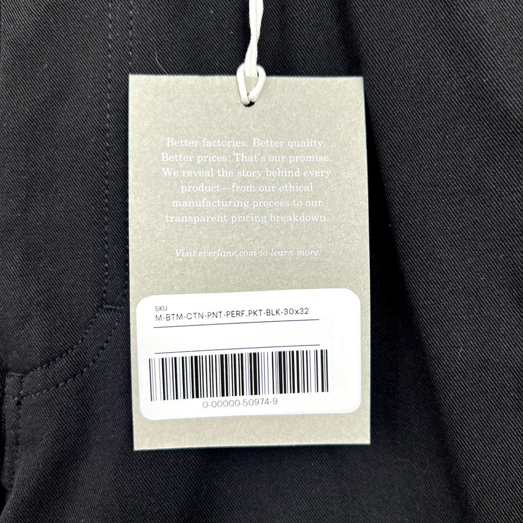EVERLANE Men's The Performance 5-Pocket Pants 30x32 Black Chinos NWT