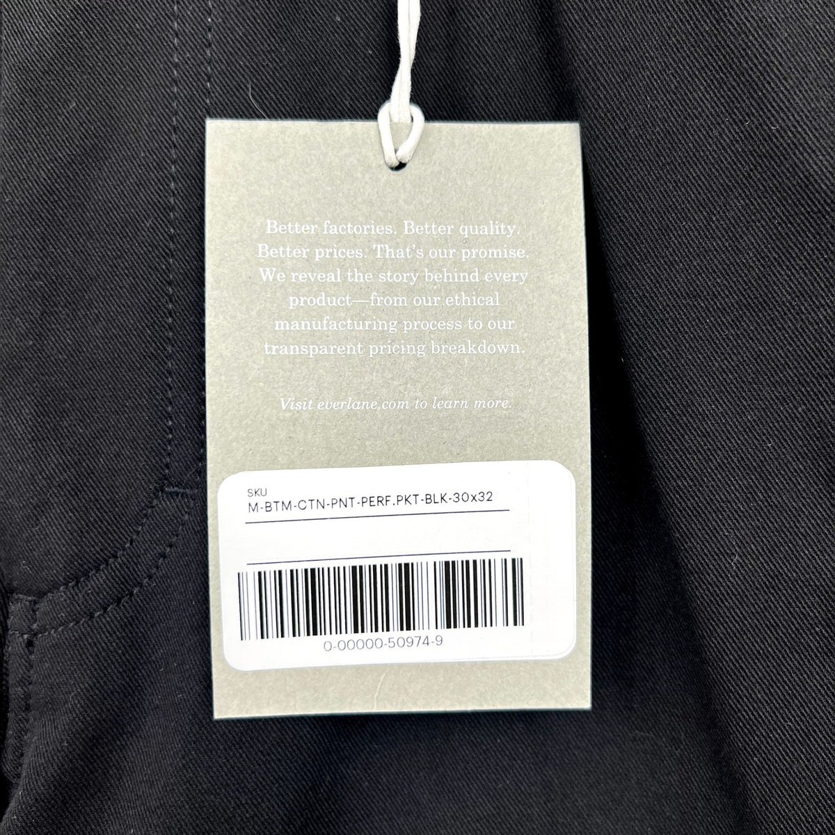 EVERLANE Men's The Performance 5-Pocket Pants 30x32 Black Chinos NWT
