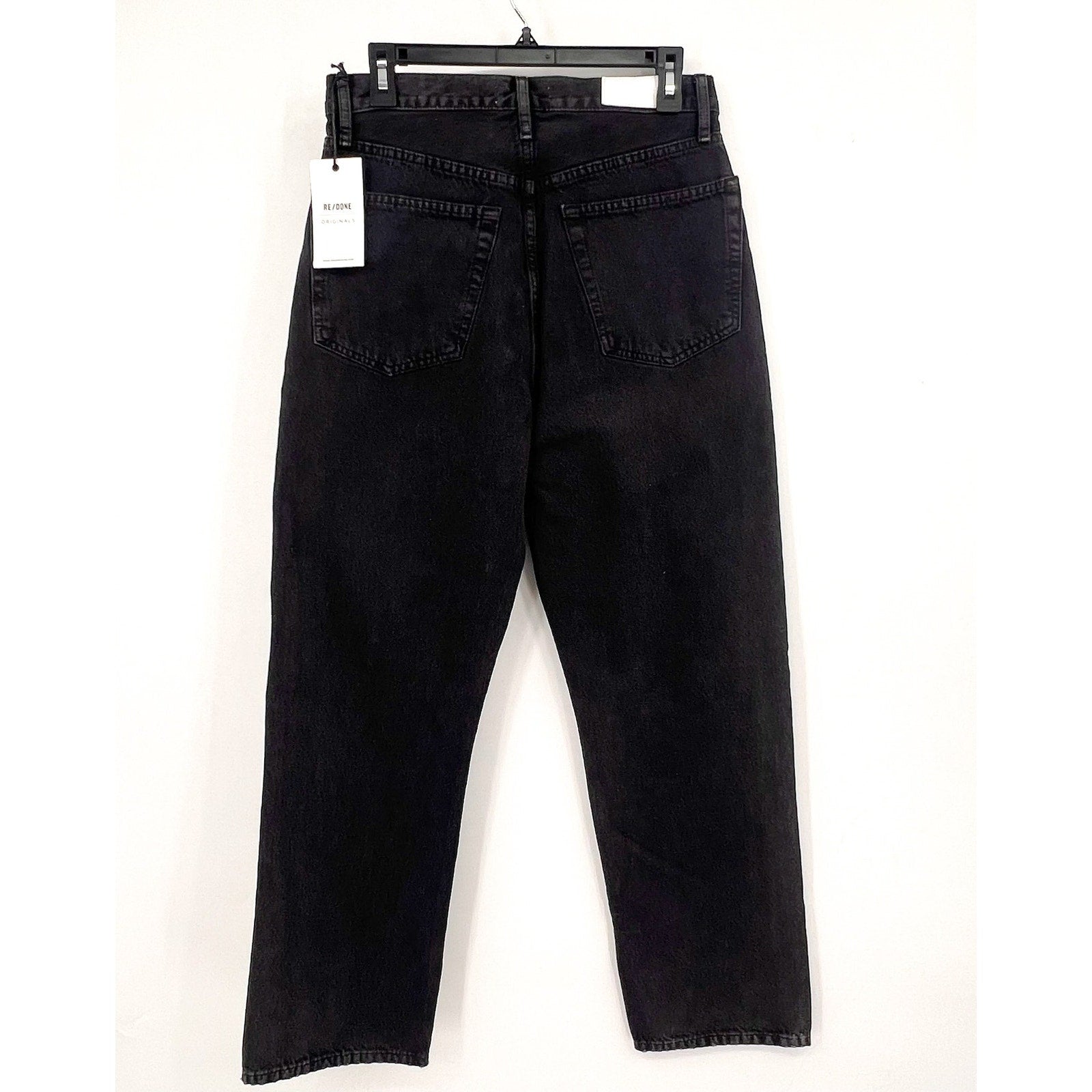 RE/DONE Women's 90s Rigid Low Slung Jeans Size 26 Washed Black Cotton NWT