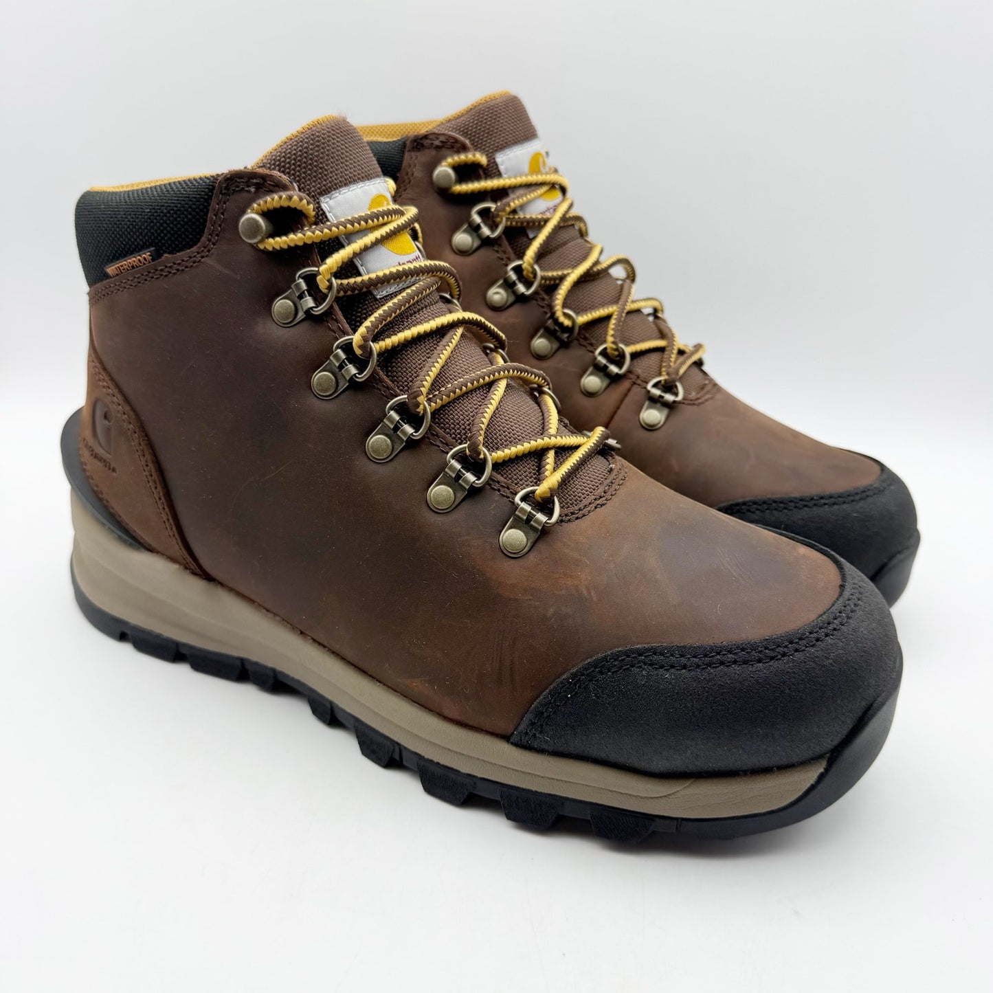 Carhartt Mens Gilmore 5" Work Boots US 8.5 Wide Brown Alloy Toe Waterproof NIB