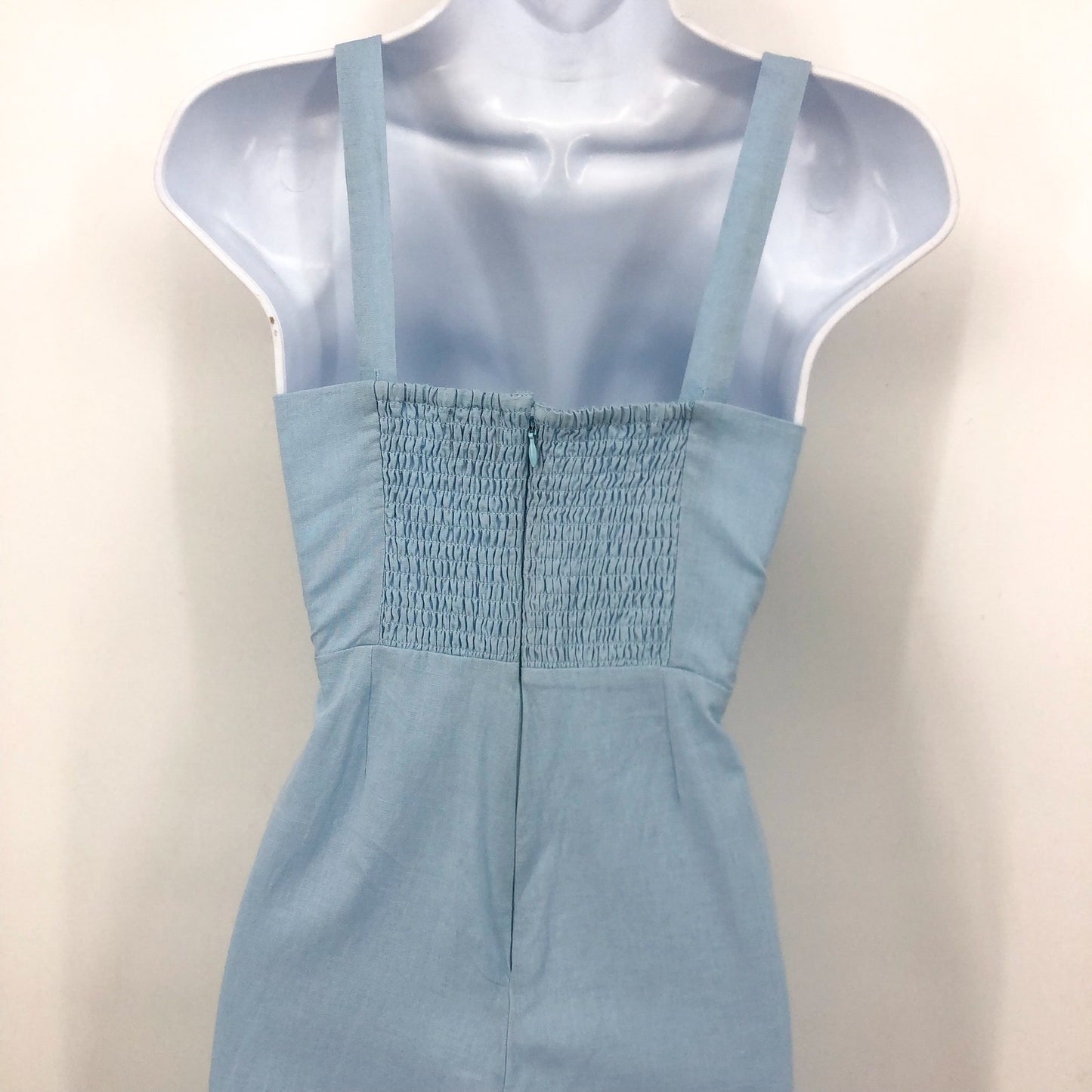 BARDOT JUNIOR Girl's Nelly Ruffle Jumpsuits 14 Sky Blue Square Neck NWT