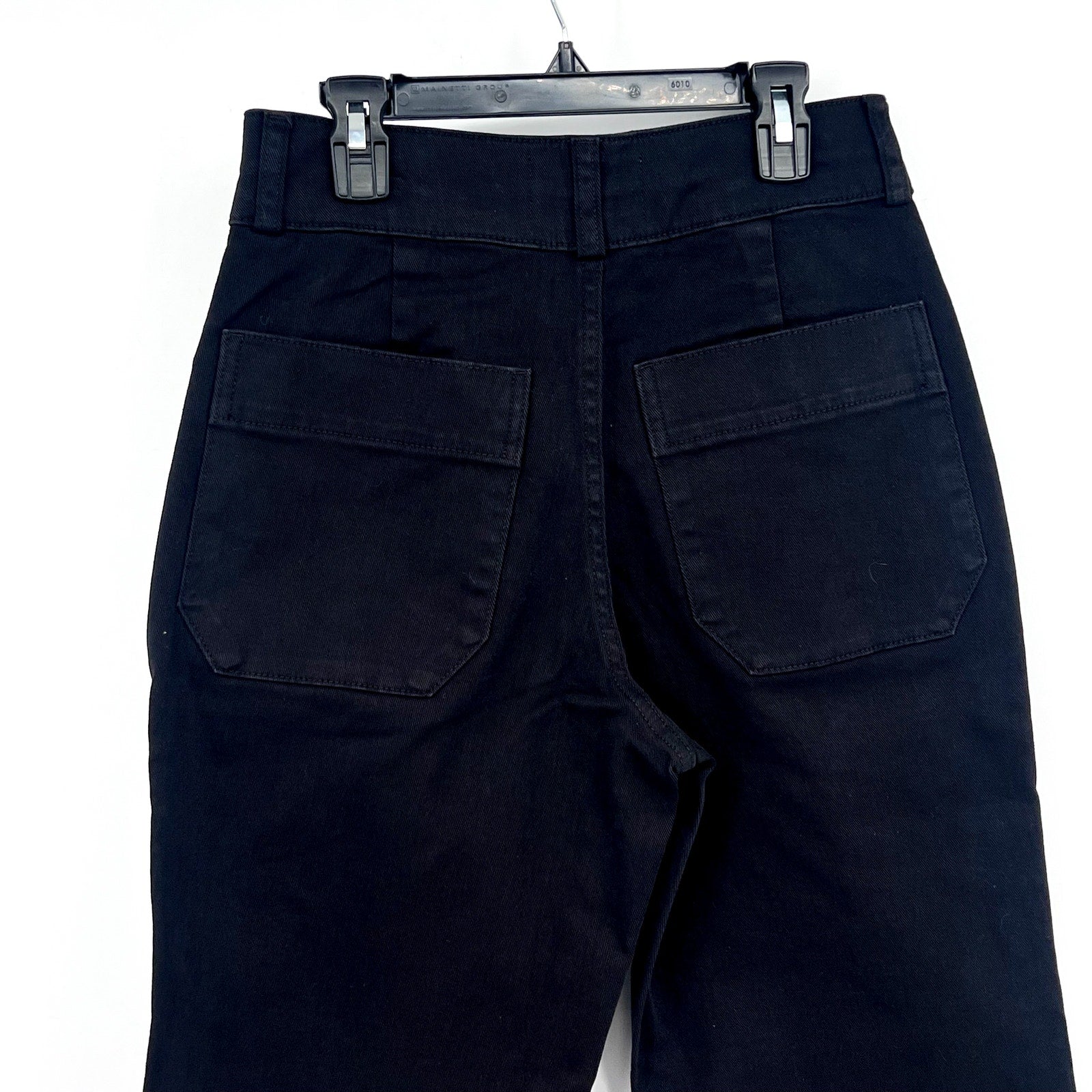 EVERLANE Women's The Organic Straight-Leg Pants Size 6 Black Utility Pockets NWT