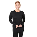 HOT CHILLYS Women's Clima-Tek Crewneck Top XL Black Long Sleeve Base Layer NWT