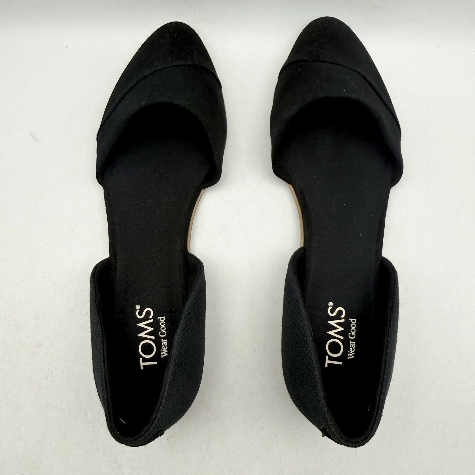 TOMS Womens Jutti D'Orsay Flats Size 9 EU 40 Black Suede NWOB