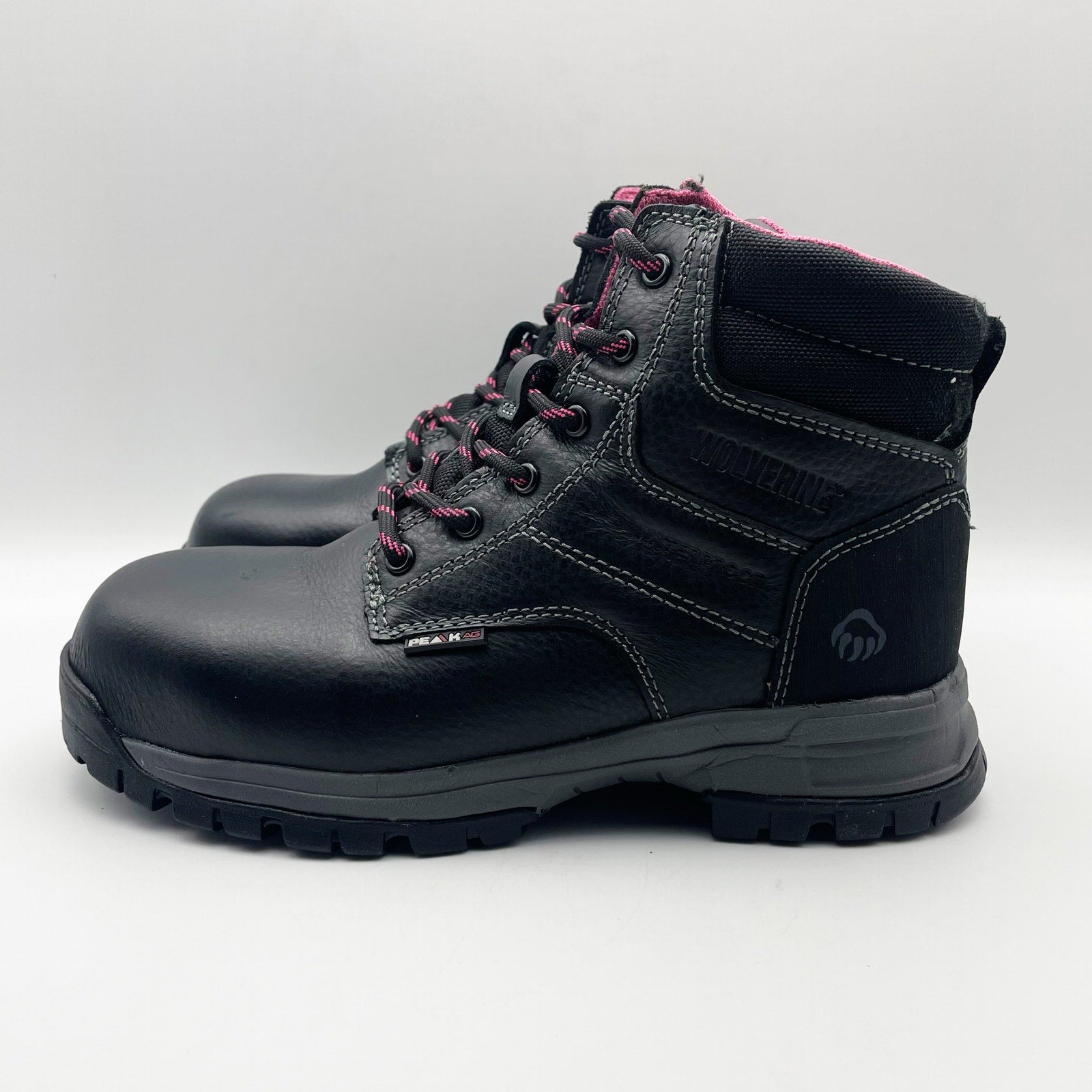 Wolverine Womens Piper Composite-Toe 6" Work Boots Size 7 M Black WP Leather NIB